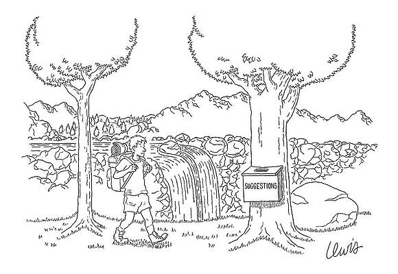 Hiking Drawing - New Yorker September 5th, 2005 by Eric Lewis