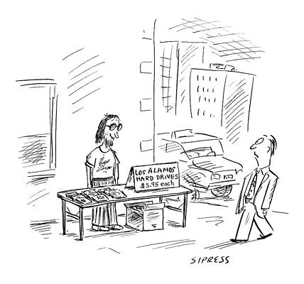 Lab Wall Art featuring the drawing New Yorker July 3rd, 2000 #1 by David Sipress