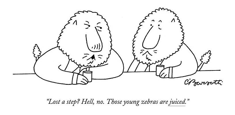 Juice Wall Art featuring the drawing Lost A Step? Hell by Charles Barsotti