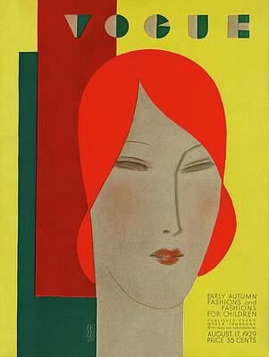 Vogue Cover with Red-haired Woman Wall Art
