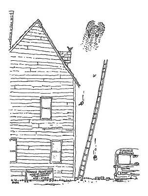 Sky Drawing - New Yorker December 26th, 2005 by George Booth