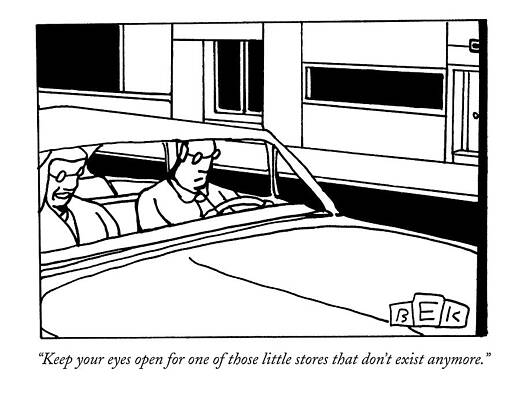 Drive Wall Art featuring the drawing Keep Your Eyes Open For One Of Those Little by Bruce Eric Kaplan