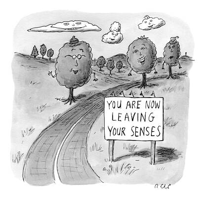 Whimsical Tree and Cloud Scene Wall Art