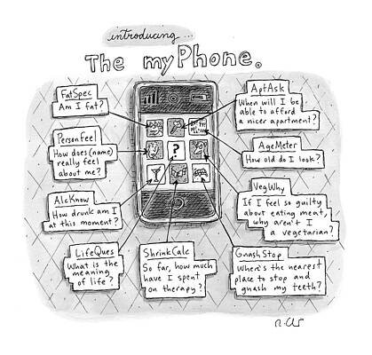 Remote Wall Art featuring the drawing Captionless #3 by Roz Chast