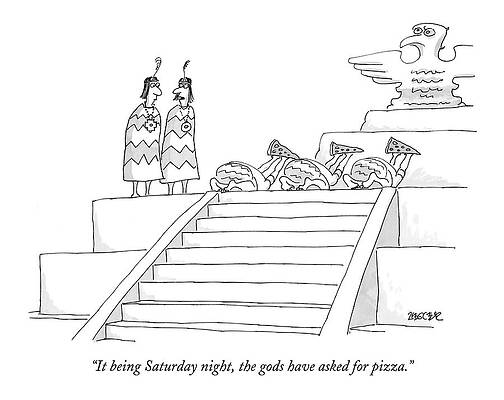 Slice Drawing - It Being Saturday Night by Jack Ziegler