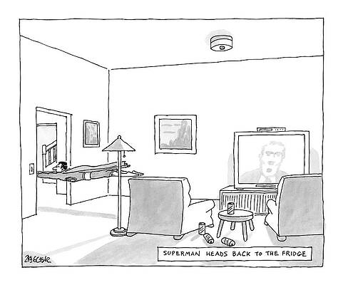 Alone Drawing - New Yorker August 20th, 2007 by Jack Ziegler