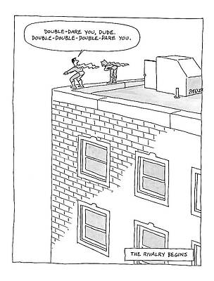 Batman Wall Art featuring the drawing New Yorker August 11th, 2008 by Jack Ziegler