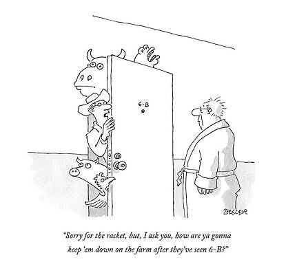 Farm Wall Art featuring the drawing Sorry For The Racket by Jack Ziegler