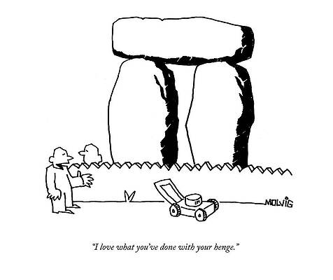 Stone Wall Art featuring the drawing I Love What You've Done With Your Henge by Ariel Molvig