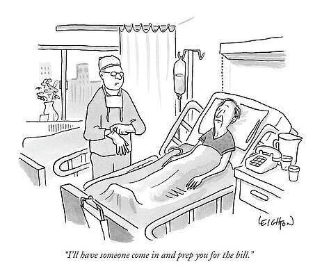 Hospital Room Humor with Doctor and Patient Wall Art