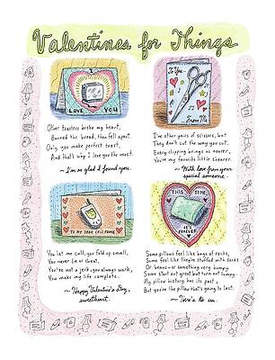 Valentine Drawing - Valentines For Things by Roz Chast