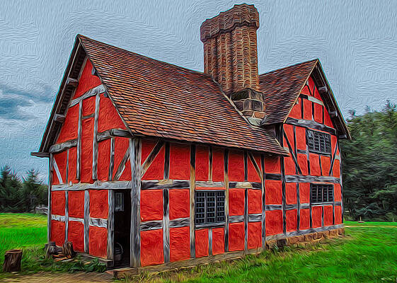 Summer Painting - 1600s English Farm by Omaste Witkowski