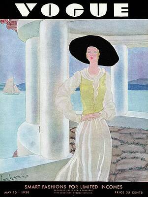 Landscape Architecture Wall Art featuring the photograph A Vintage Vogue Magazine Cover Of A Woman #32 by Georges Lepape