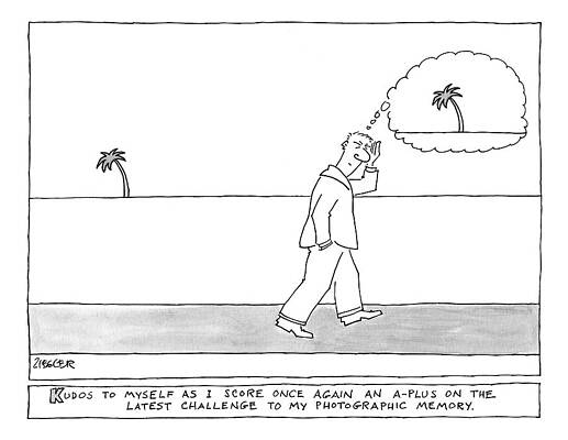 Memory Wall Art featuring the drawing Kudos by Jack Ziegler