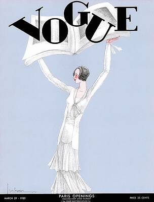 Vintage Vogue Cover with Elegant Woman Photograph