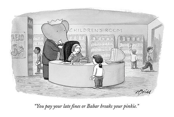 Babar Enforcing Library Fines Wall Art