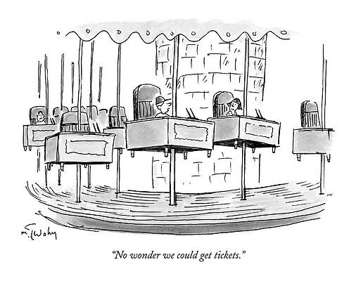 Round Drawing - No Wonder We Could Get Tickets by Mike Twohy