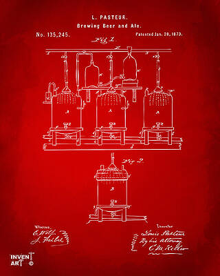 Louis Pasteur Beer Brewing Patent Digital Art