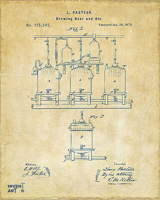 Louis Pasteur Beer Brewing Patent Digital Art