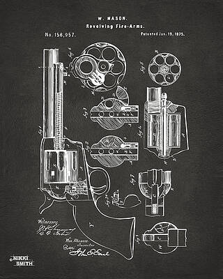 W. Mason Revolver Patent Blueprint Digital Art