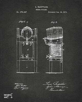 Vintage Patent for Beer Cooler Digital Art