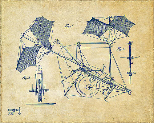 Pilot Digital Art - 1879 Quinby Aerial Ship Patent Minimal - Vintage by Nikki Marie Smith