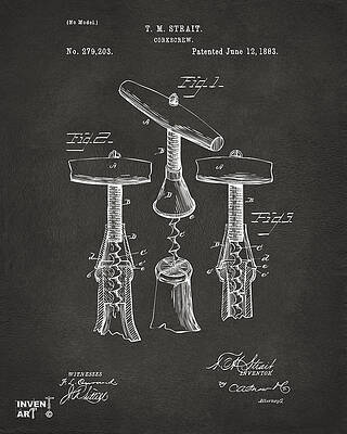 T. M. Strait's Corkscrew Patent Digital Art