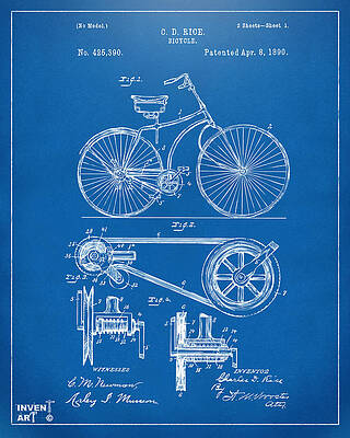 Bicycle Patent Blueprint Digital Art