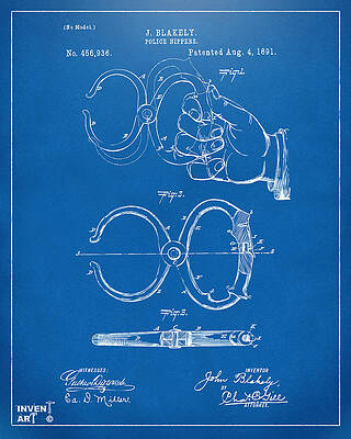 Blueprint Police Nippers Patent Digital Art