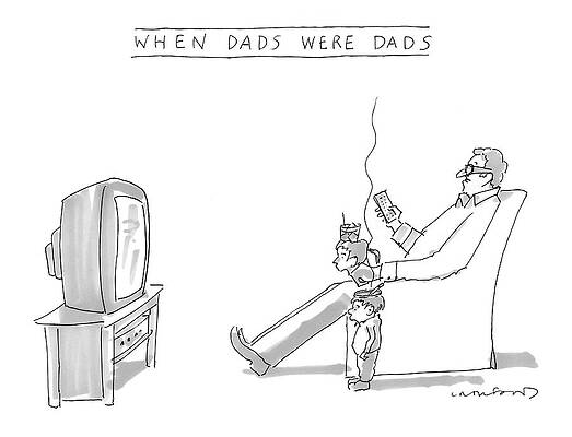 Dad Drawing - When Dads Were Dads by Michael Crawford