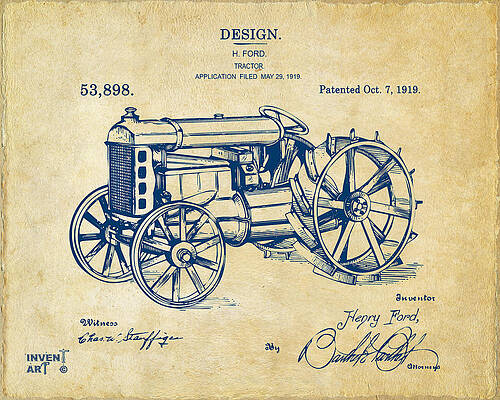 Henry Ford's Tractor Patent Digital Art