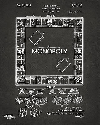Monopoly Game Patent Design Digital Art