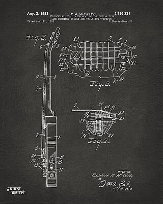 Guitar Patent by T M McCarty Digital Art