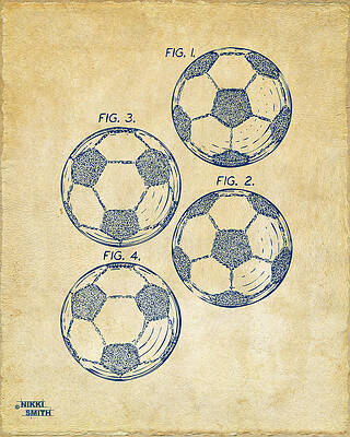 Vintage Soccer Ball Diagram Digital Art
