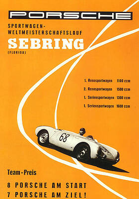 Porsche Sebring Racing Poster Digital Art