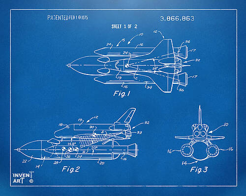 Vintage Jet Blueprint Digital Art
