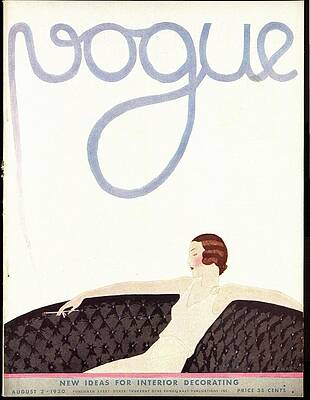 Vintage Vogue Cover with Elegant Woman Photograph