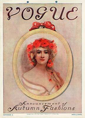 Crown Wall Art featuring the photograph A Vintage Vogue Magazine Cover Of A Woman #8 by Artist Unknown