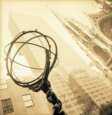Atlas Wall Art featuring the photograph Atlas Sculpture In New York City #2 by Horst P. Horst