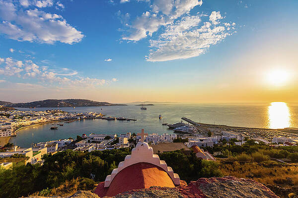 Wall Art featuring the photograph Bay Of Mykonos, Greece #2 by Deimagine