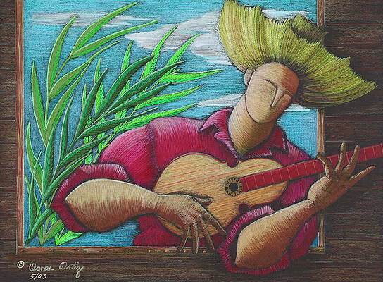 Serene Guitarist by the Window Wall Art