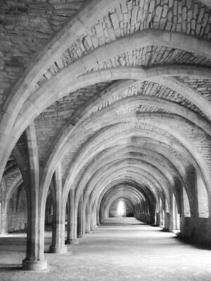 Architecture Wall Art featuring the photograph Church Archways In Black And White #2 by Sue Leonard