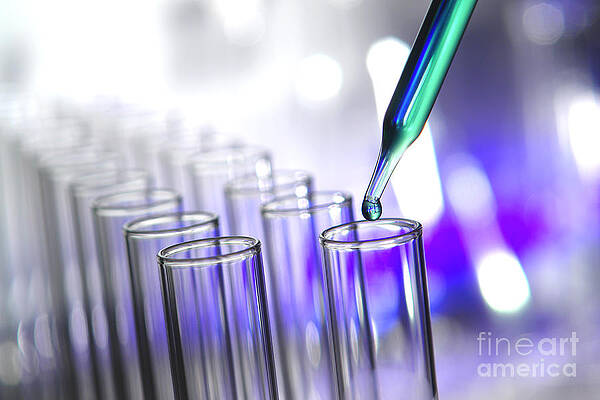 Wall Art featuring the photograph Laboratory Test Tubes In Science Research Lab #2 by Science Research Lab