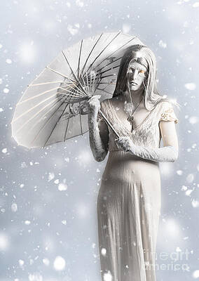 Wall Art featuring the digital art Melancholy Of Infinite Sadness. The White Vampire by Jorgo Photography