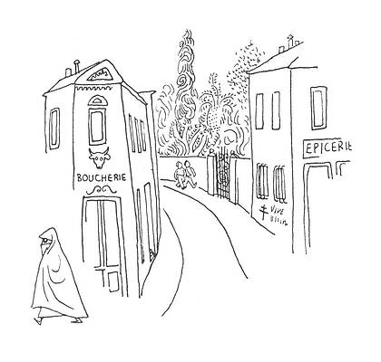 Combat Drawing - New Yorker April 29th, 1944 #2 by Saul Steinberg