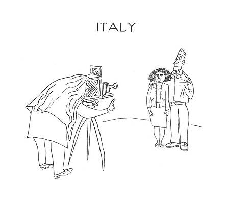 Combat Drawing - New Yorker July 29th, 1944 #2 by Saul Steinberg