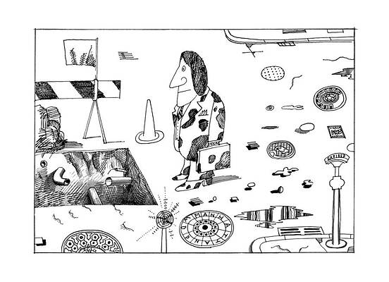 Nose Drawing - New Yorker September 19th, 1977 #2 by Saul Steinberg