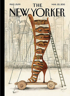 Giant Sandal Sculpture in Cityscape Wall Art