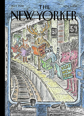 Animals Reading on Subway Platform Wall Art