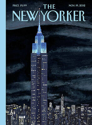 Empire State Building at Night Painting